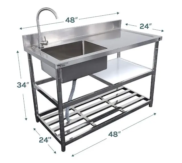 DIMENSIONS OF SINK TABLE VSSCSU