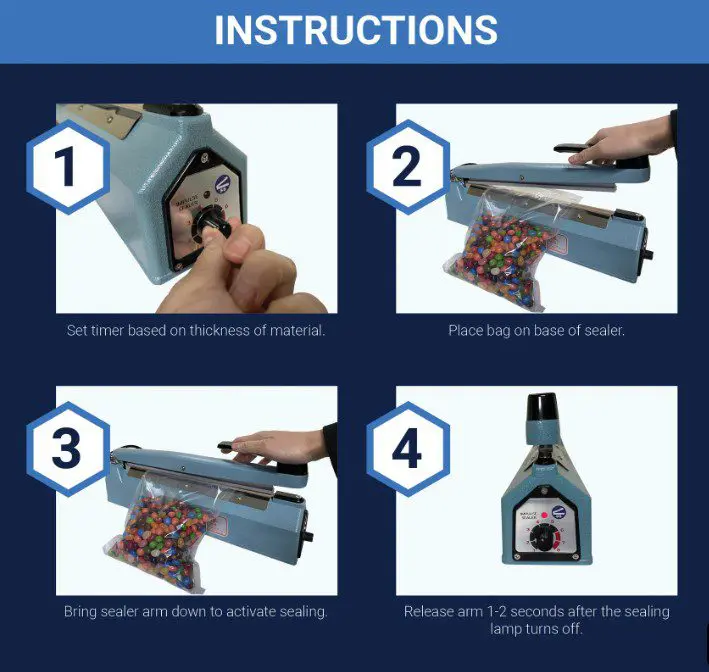 12" Portable Hand Operated Impulse Heat Sealer - Image 3