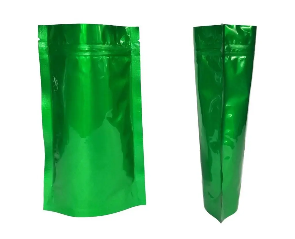Solid Green stand up zipper pouch