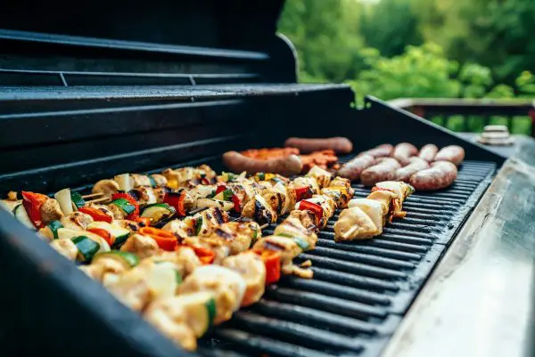 Barbequed food on the grill