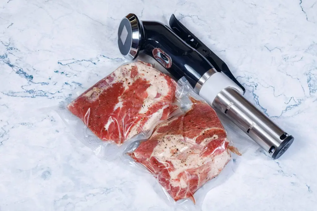 Sous vide immersion circulator cooker and the mea .
